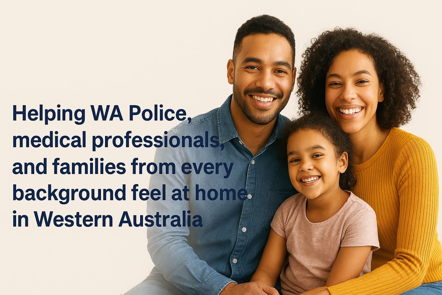 picture of a family with some wording around supporting police and medical professionals